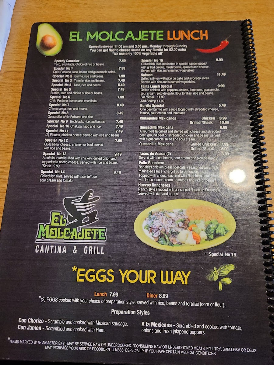 El Molcajete Mexican Restaurant Menu - Image 4